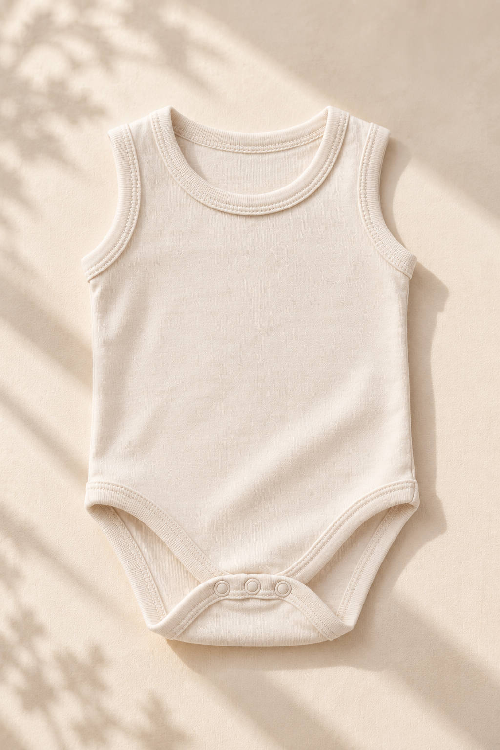 %100 Pamuklu Bebek Zıbın Body – Kolsuz Çıtçıtlı Bebek Atlet Body