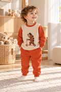 Erkek Çocuk 2'li Takım – Ayıcık Baskılı Uzun Kollu Sweatshirt ve Eşofman Altı