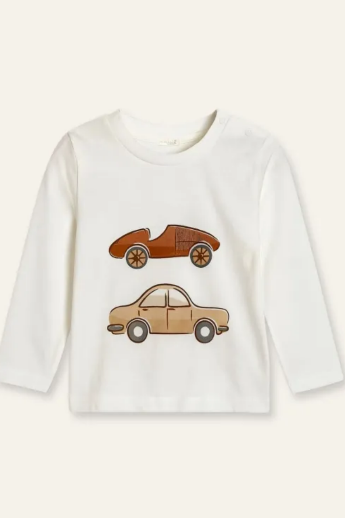Erkek Bebek 2'li Takım – Araba Desenli Sweatshirt ve Ekose Pantolon, Bebek Giyim Seti