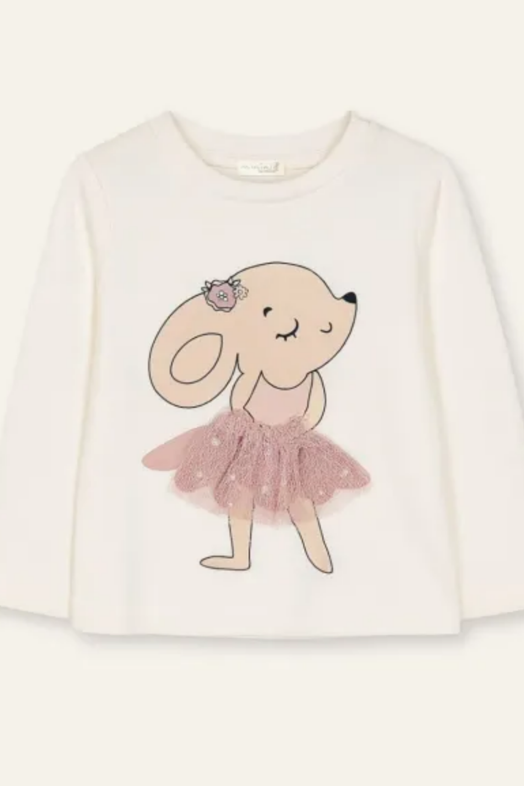 Kız Bebek 2'li Giyim Seti – Balerin Desenli Uzun Kollu Üst ve Pembe Desenli Pantolon