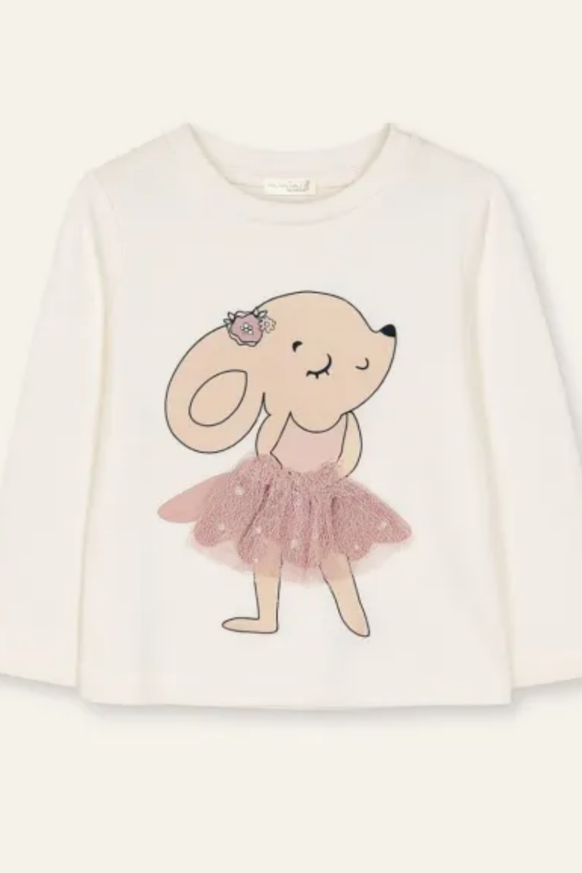 Kız Bebek 2'li Giyim Seti – Balerin Desenli Uzun Kollu Üst ve Pembe Desenli Pantolon